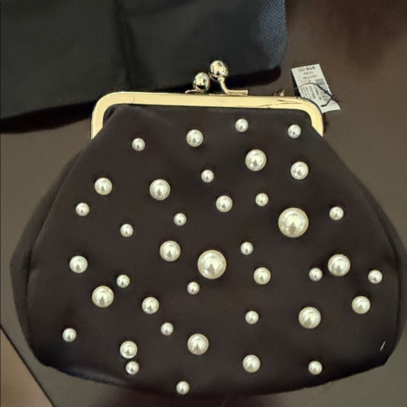 WHBM NWT. Elegant Black Pearl-Embellished Handbag - Picture 8 of 9